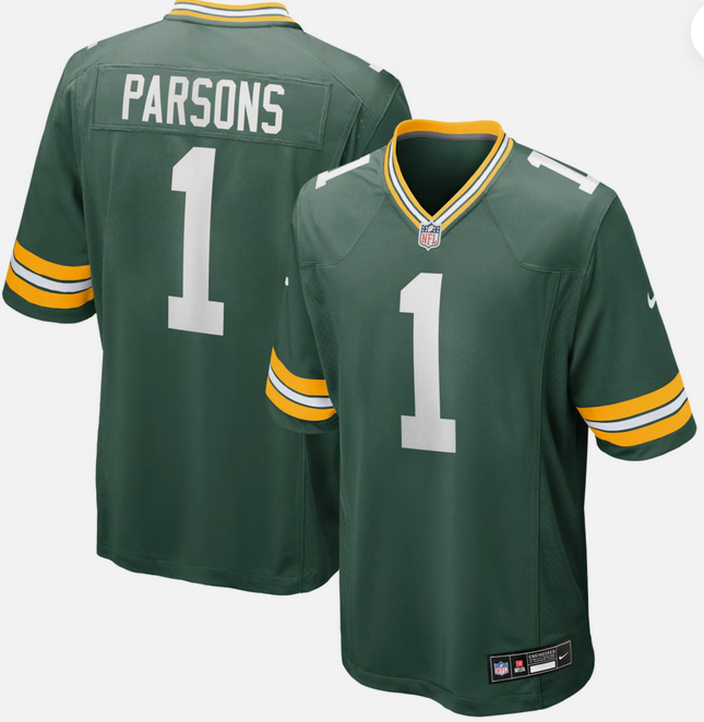 Men Green Bay Packers #1 Micah Parsons green Nike NFL 2026 jersey